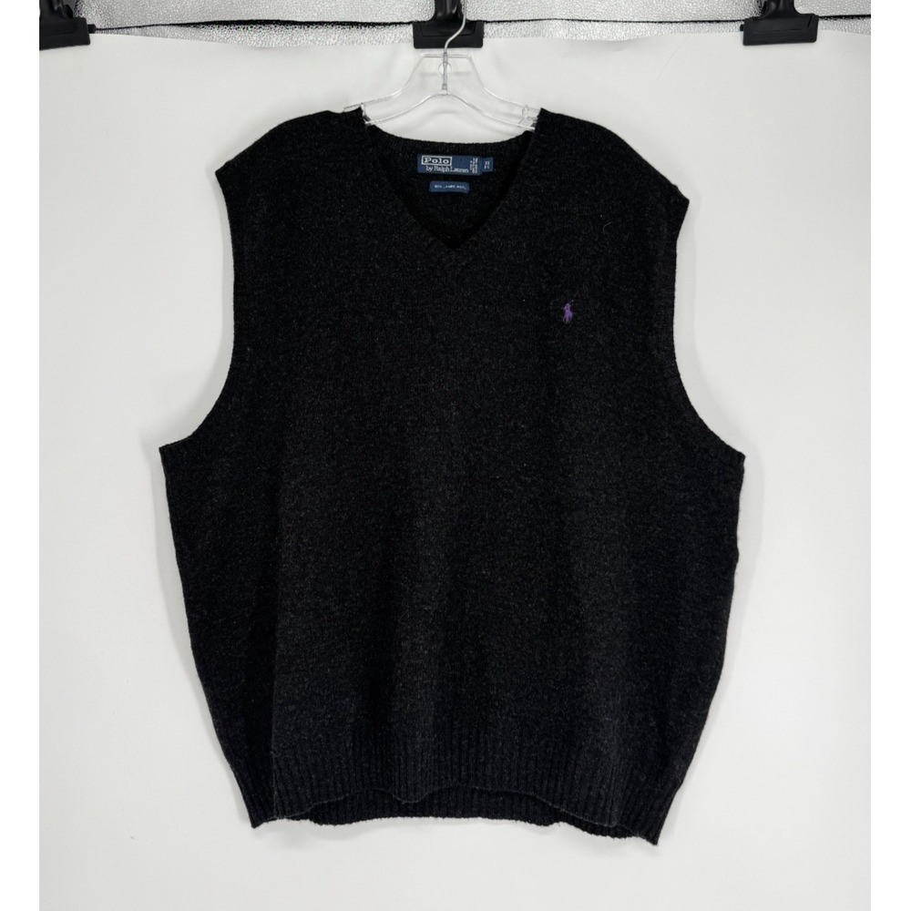 Polo Ralph Lauren Sweater Vest 3XL Big 3XB Pony 100% Lambs Wool V Neck Pullover